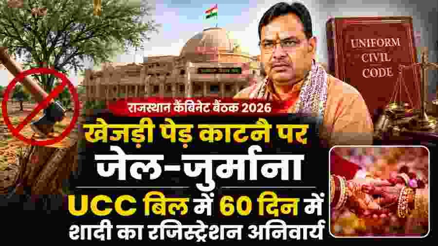 राजस्थान कैबिनेट का बड़ा फैसला: पेड़ काटने पर जेल-जुर्माना, UCC में 60 दिन में शादी रजिस्ट्रेशन